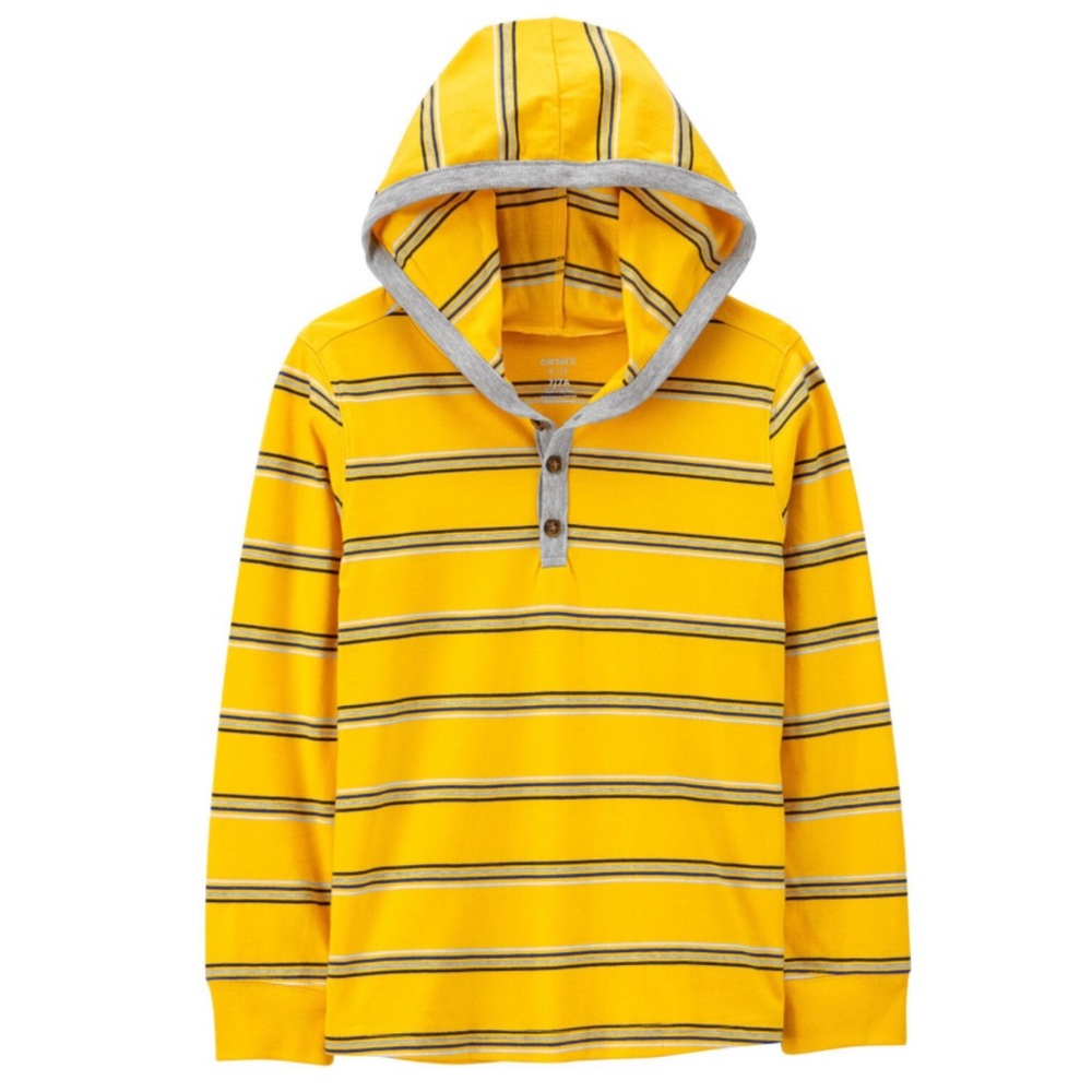 Carter’s Boys Striped Hooded Henley Tee Shirt